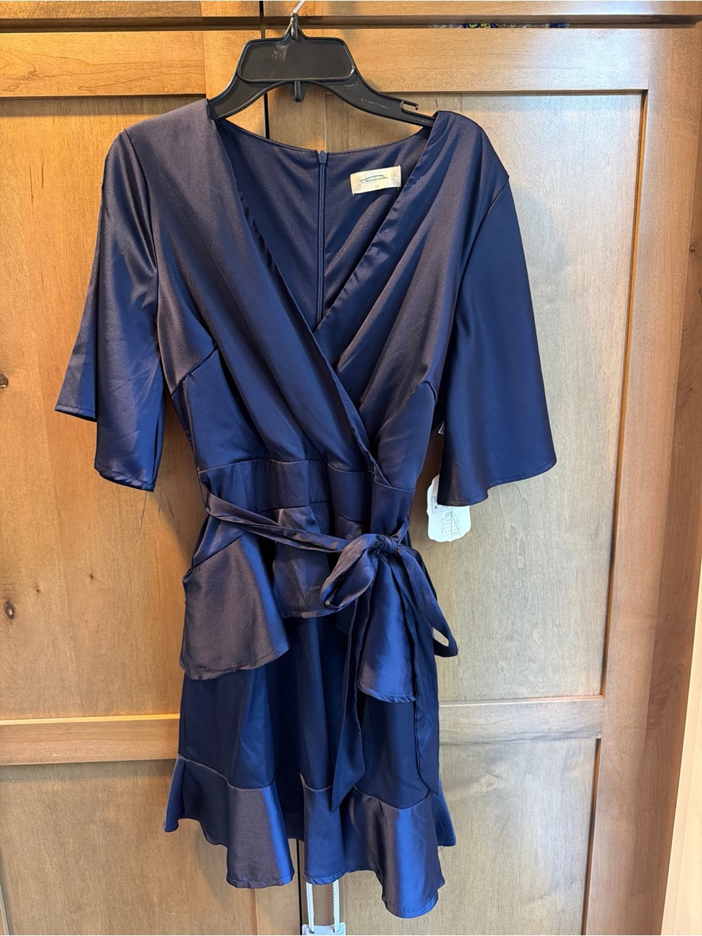 Altar'd State Navy Wrap Ruffle Dress - Picture 2 of 5